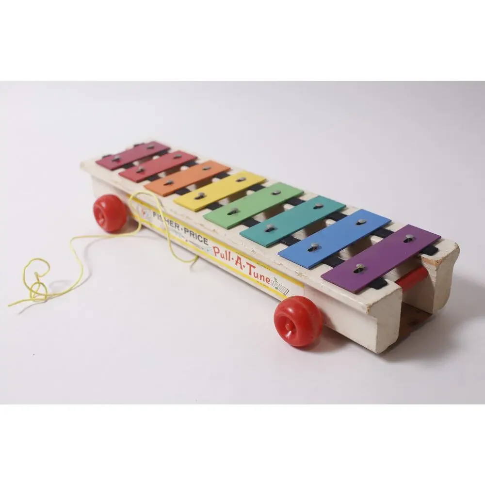 1964 Fisher-Price Pull-A-Tune Colorful Xylophone Item 870 Vintage ~260209-WH 963